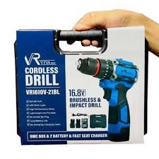 دریل شارژی ویوارکس 16.8 ولت چکشی براشلس مدل VR1610I-BL